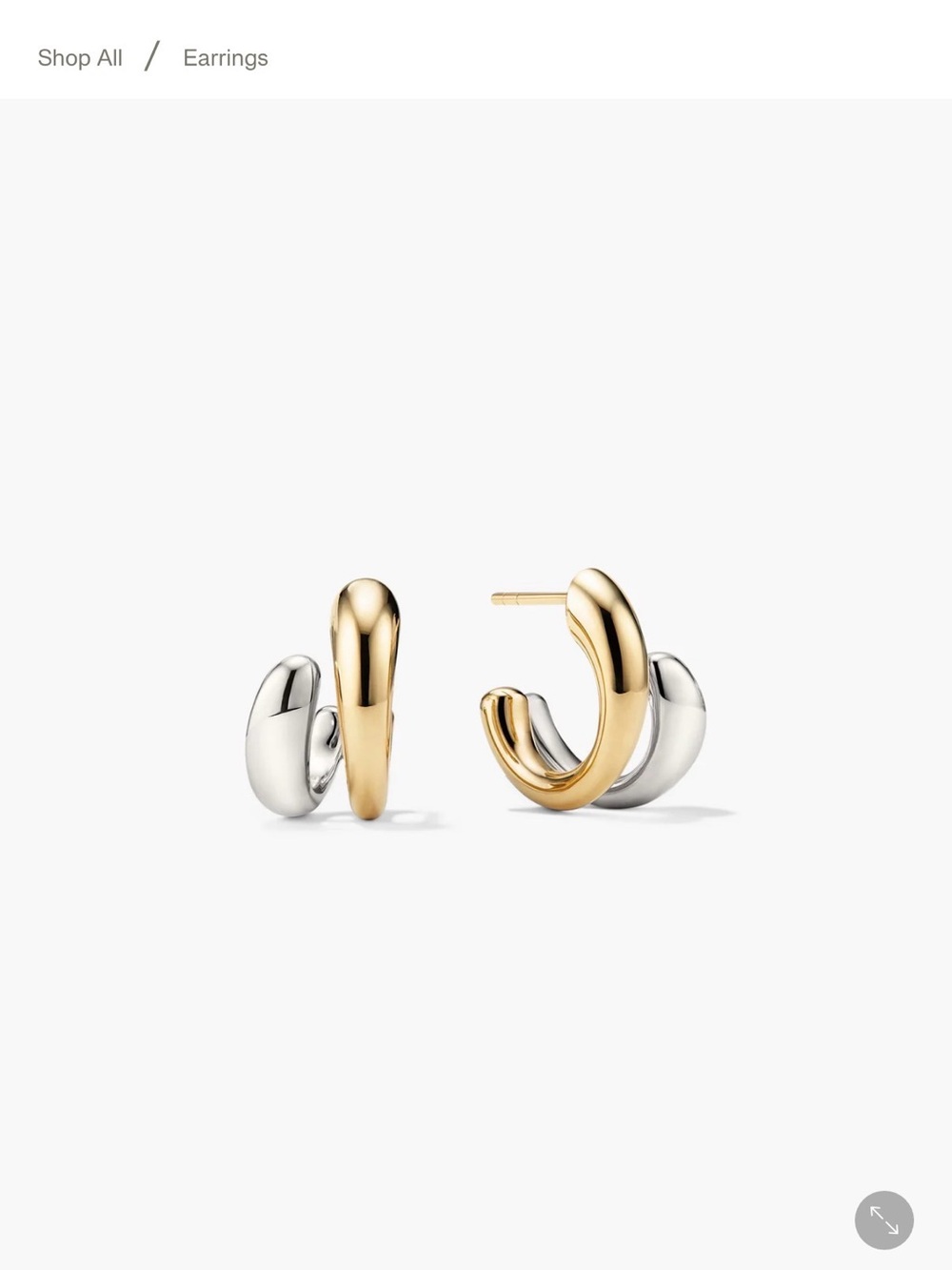 Mejuri Two-Tone Chunky Hoop Studs in Gold and Silver